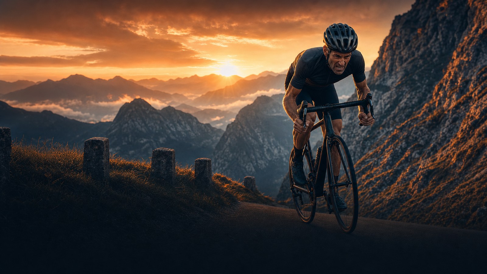 A runner climbing a mountain road at dawn: VO2max is built by intensity, not more easy volume
