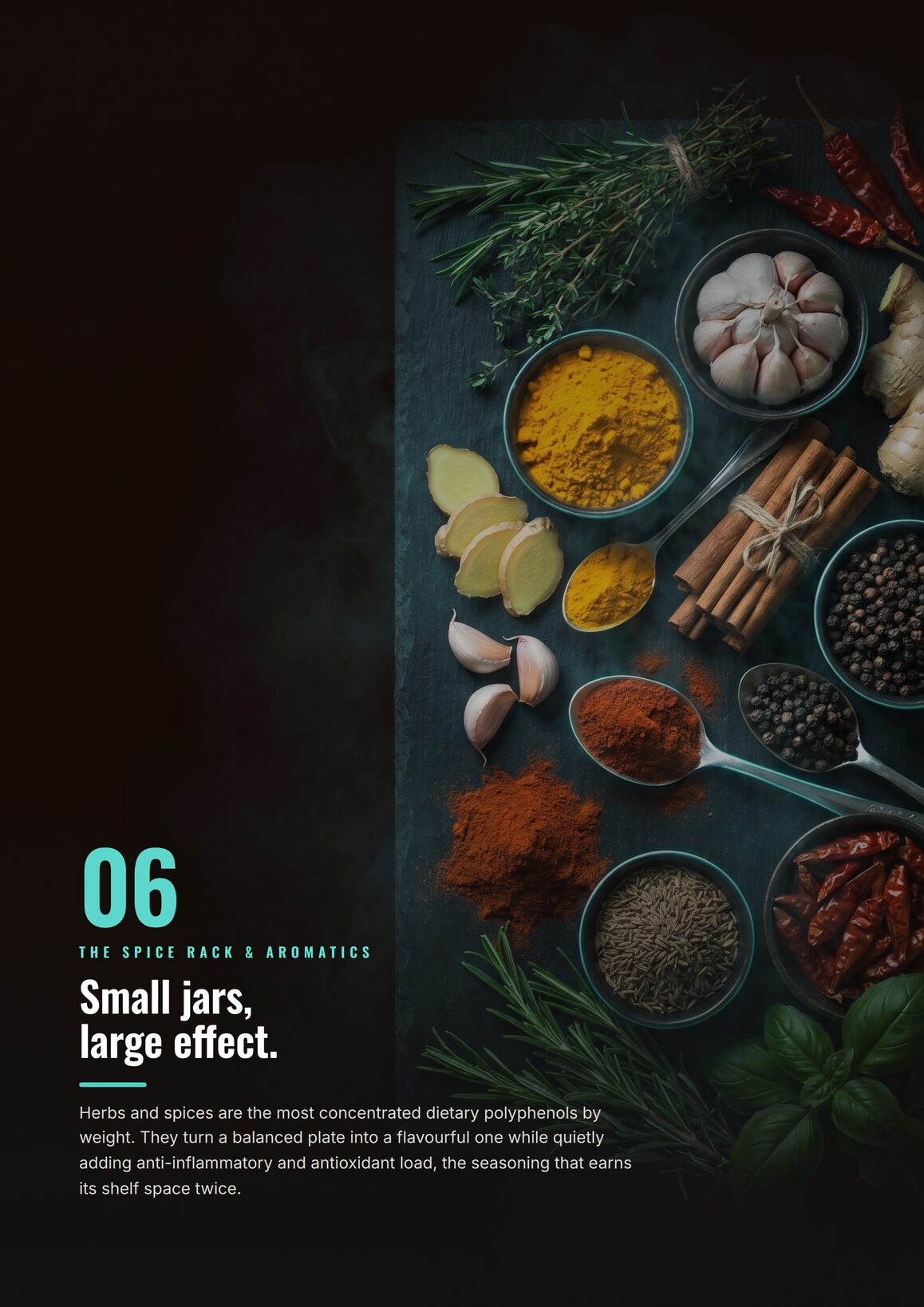 Zone 06, The Spice Rack and Aromatics: small jars, large effect