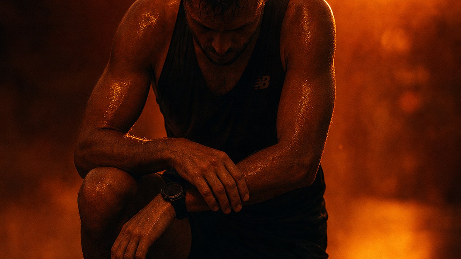 An athlete at rest in the heat of late sun: heat acclimation is the highest-yield preparation for a hot race