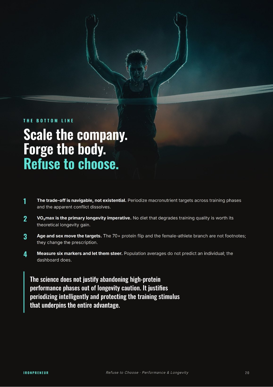 The bottom line: scale the company, forge the body, refuse to choose