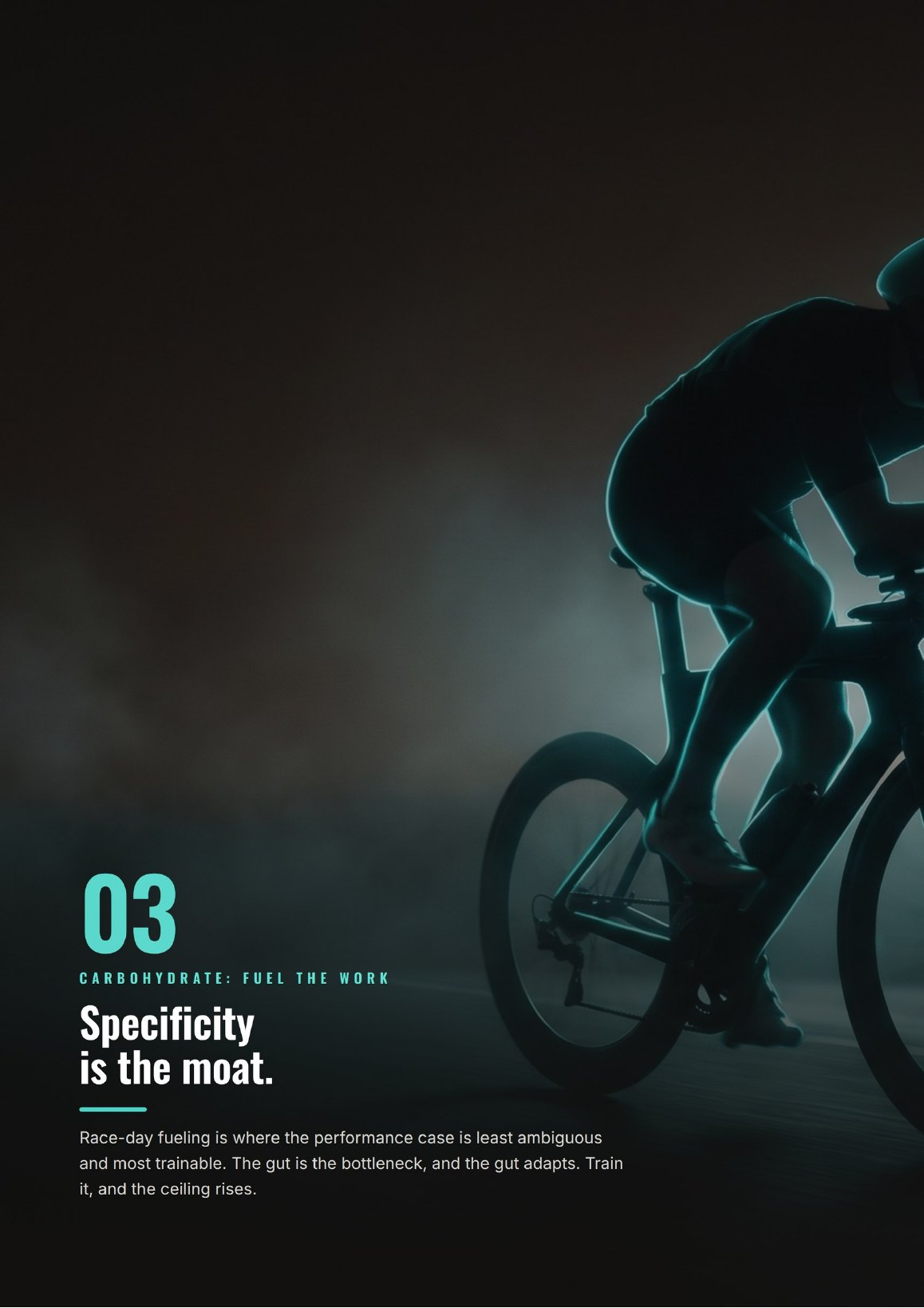 Section 03, Carbohydrate: fuel the work, specificity is the moat